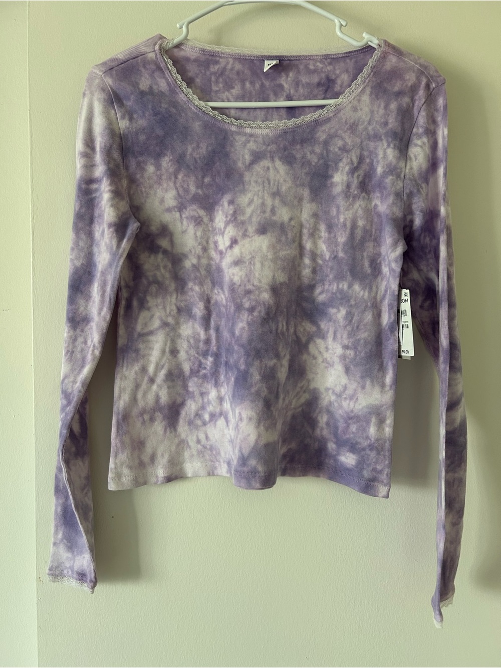 Women's Lavender Tie-Dye Long Sleeve Top